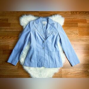Share Vintage 90s Bloomingdale’s Baby Blue Corduroy Blazer Women’s 10P Tailored